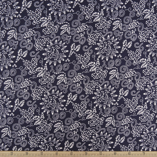 PIEL DE DURAZNO ESTAMPADO AZUL ECLIPSE TOTAL CON HOJAS