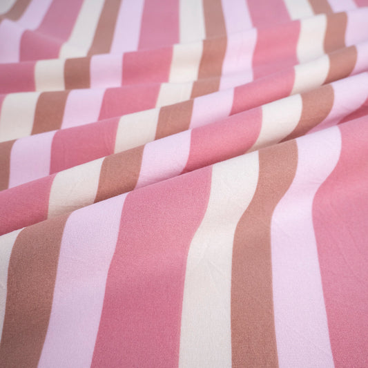 MOLETON INFANTIL ROSA APRICOT RAYAS