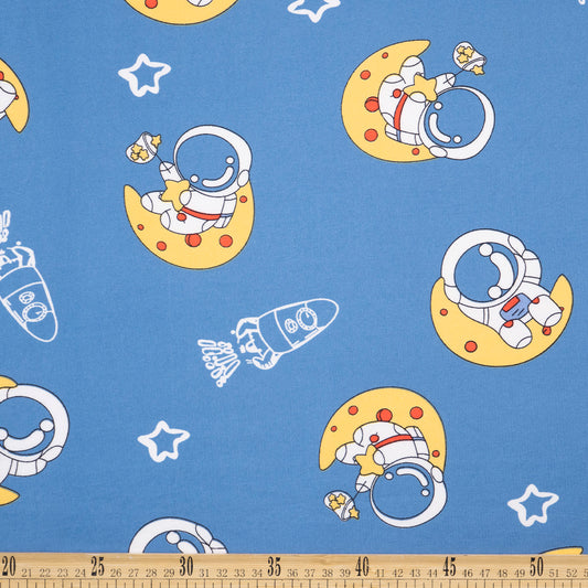 MOLETON INFANTIL AZUL AGUA PROFUNDO ASTRONAUTAS
