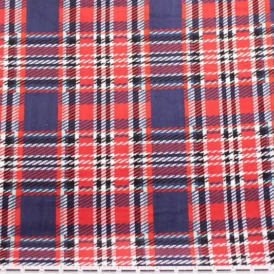 POLAR VELBOA ESTAMPADO ROJO CARMESI CUADROS ESCOCESES