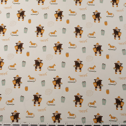 INTERLOCK COTTON INFANTIL BLANCO BRILLANTE ANIMALES