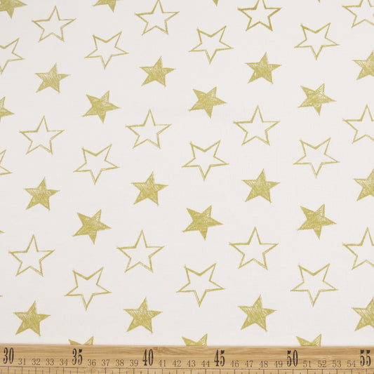 INTERLOCK COTTON INFANTIL BLANCO BRILLANTE CON ESTRELLAS
