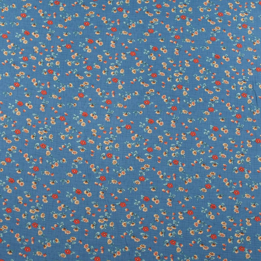 PIEL DE DURAZNO ESTAMPADO AZUL LIBELULA