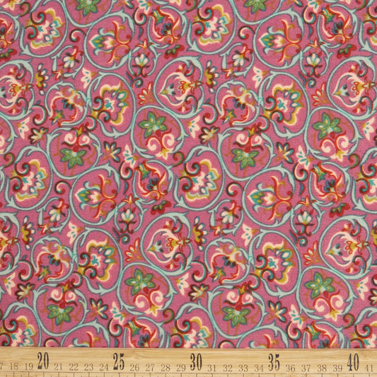 PIEL DE DURAZNO ESTAMPADO LILA BORDEAUX