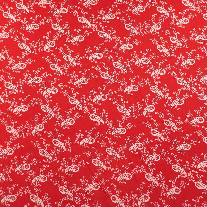 PIEL DE DURAZNO ESTAMPADO ROJO CARMESI