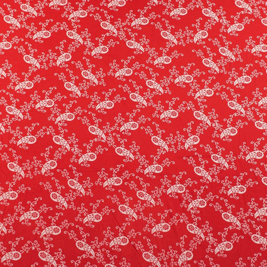 PIEL DE DURAZNO ESTAMPADO ROJO CARMESI