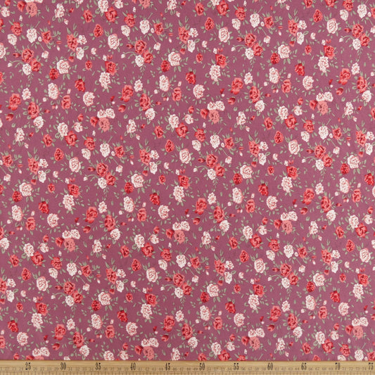 PIEL DE DURAZNO ESTAMPADO LILA BORDEAUX
