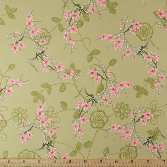 PIEL DE DURAZNO ESTAMPADO VERDE ACEITE