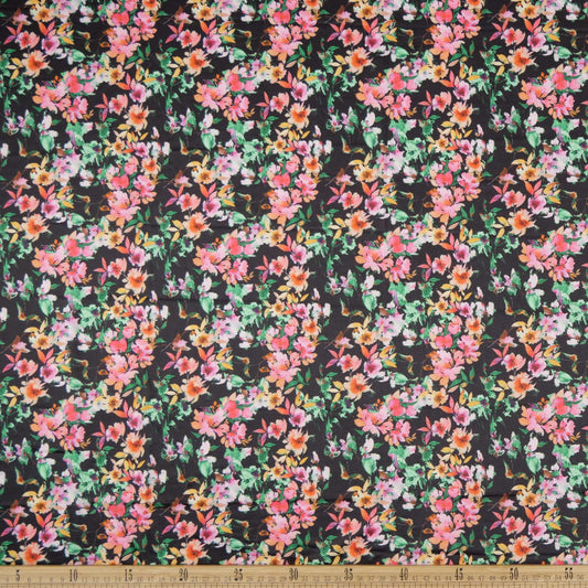 MODAL ESTAMPADO NEGRO METEORITO FLORES PEQUEÑAS