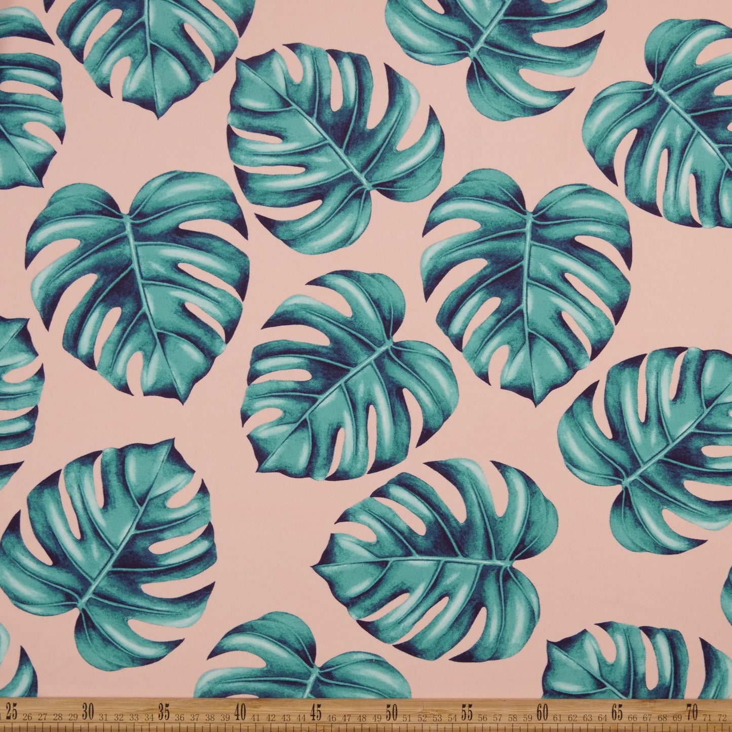 LYCRA SEDA ESTAMPADO ROSA NOVIA HOJAS