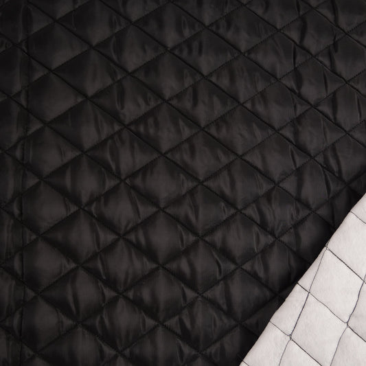 MATELASSE LISO NEGRO METEORITO ROMBO