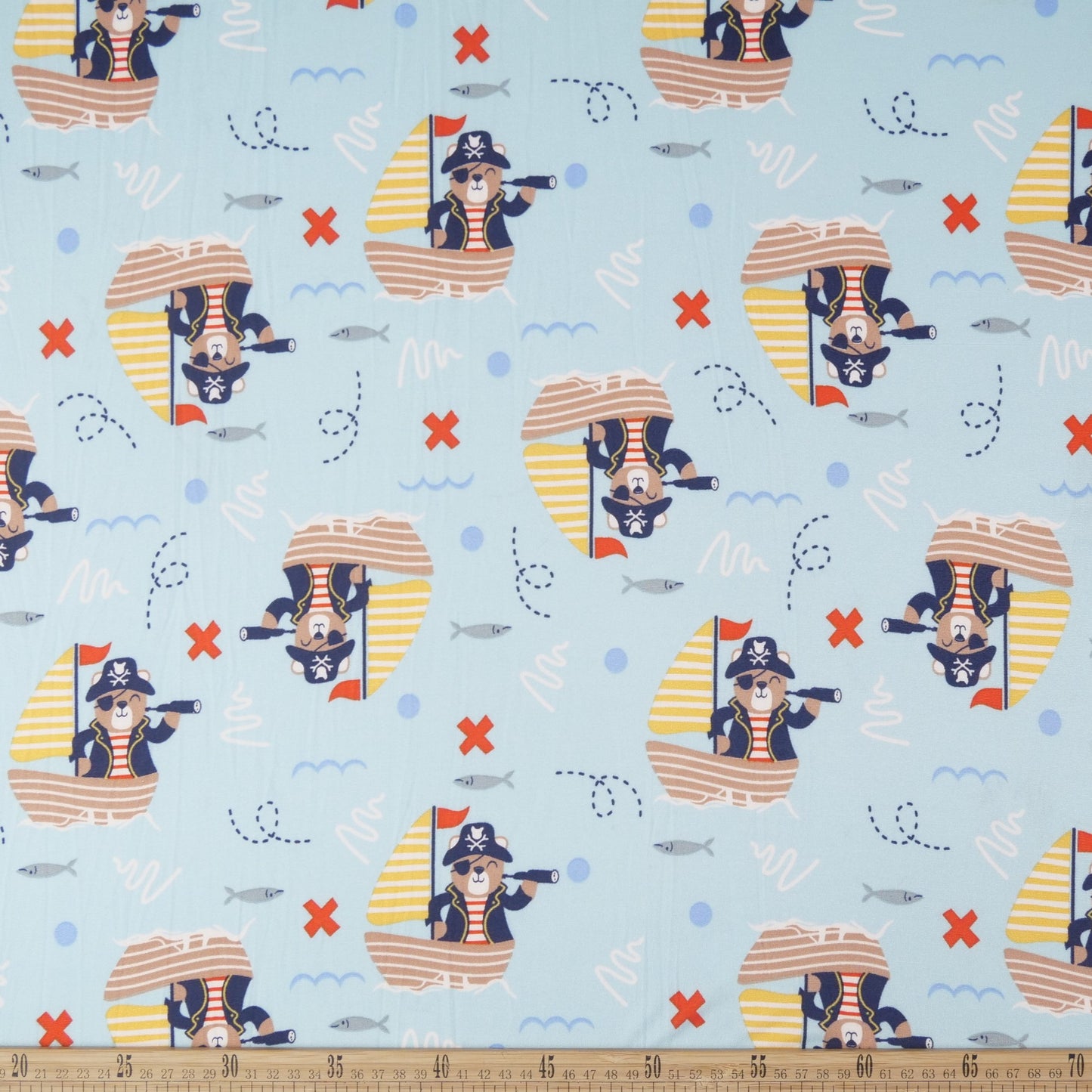 INTERLOCK ESTAMPADO ELUNEY CELESTE CIELO OSOS PIRATAS