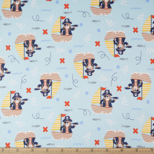 INTERLOCK ESTAMPADO ELUNEY CELESTE CIELO OSOS PIRATAS