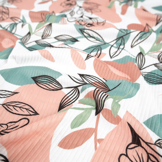 MORLEY ESTAMPADO BLANCO BRILLANTE ACUARELA TROPICAL