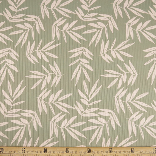 MORLEY ESTAMPADO VERDE ZARCILLO BOTANICO DE HOJAS