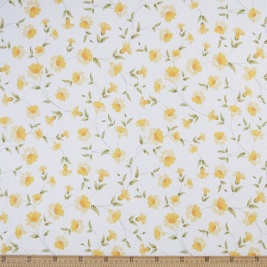 MORLEY ESTAMPADO BLANCO BRILLANTE FLORES AMARILLAS