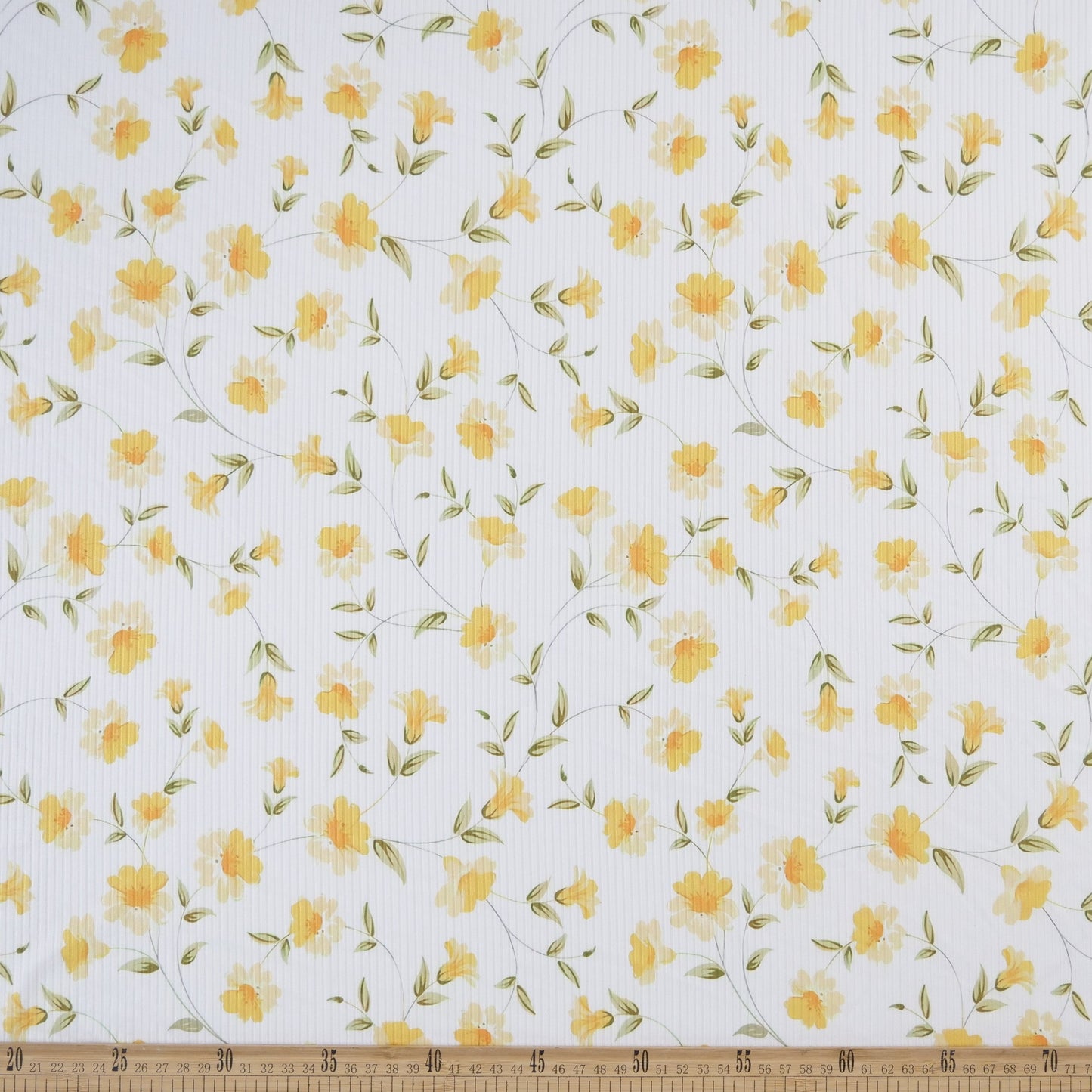 MORLEY ESTAMPADO BLANCO BRILLANTE FLORES AMARILLAS