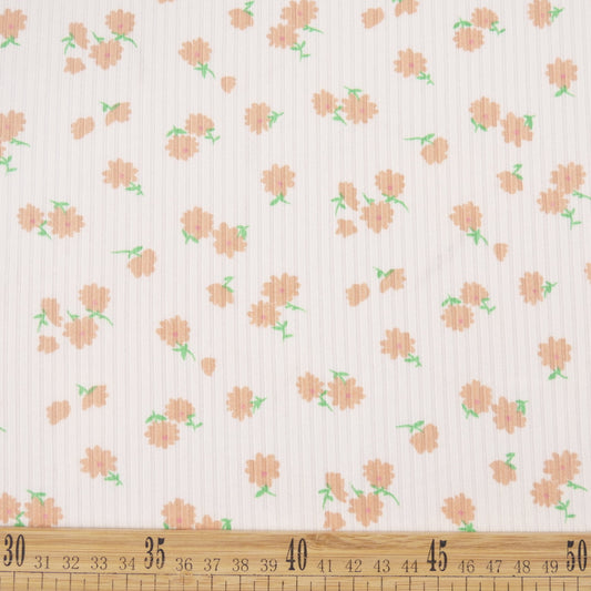 MORLEY ESTAMPADO BLANCO BRILLANTE CON FLORES ROSA
