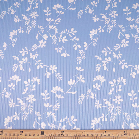 MORLEY ESTAMPADO CELESTE CIELOCON HOJAS BLANCAS