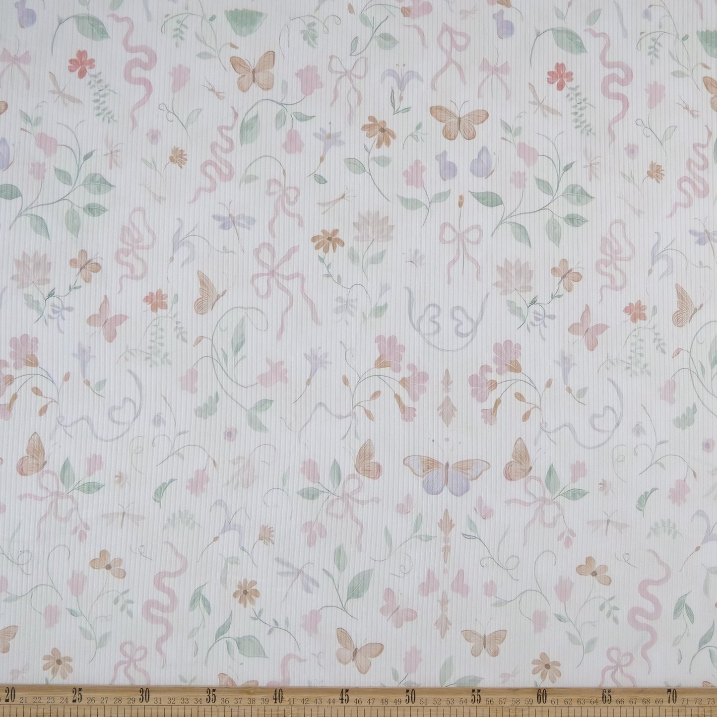 MORLEY ESTAMPADO BLANCO MALVAVISCO BOTANICO CON FLORES Y MARIPOSAS