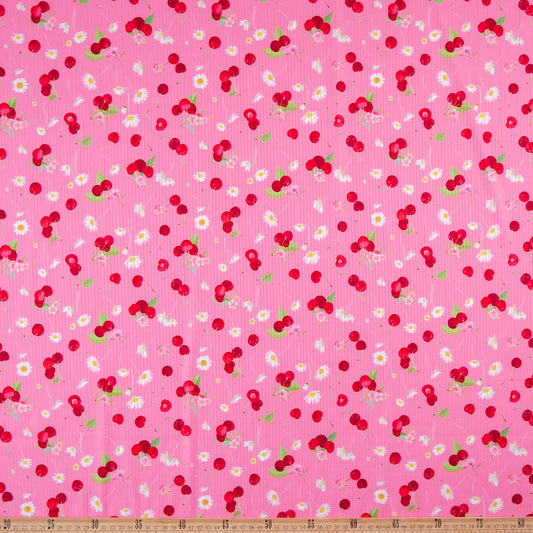 MORLEY ESTAMPADO ROSA CONFETTI MANZANILLAS Y CEREZAS
