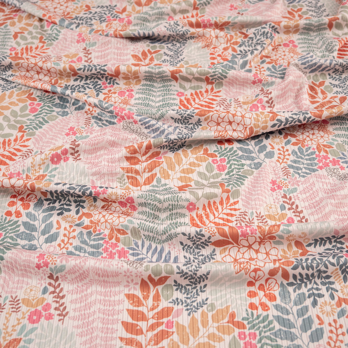 MORLEY ESTAMPADO BLANCO PAPIRO CON HOJAS COLORIDAS