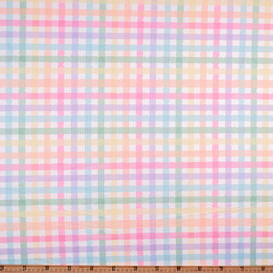 MORLEY ESTAMPADO BLANCO BRILLANTE CUADRICULADO COLORIDOS