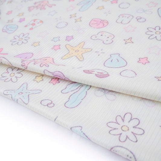 MORLEY ESTAMPADO INFANTIL BLANCO MALVAVISCO DISEÑO MARINO CON ANIMALES