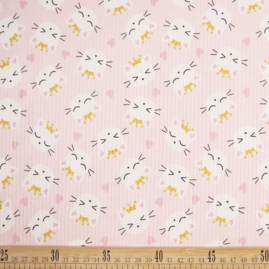 MORLEY ESTAMPADO INFANTIL ROSA INGLES GATOS BLANCOS