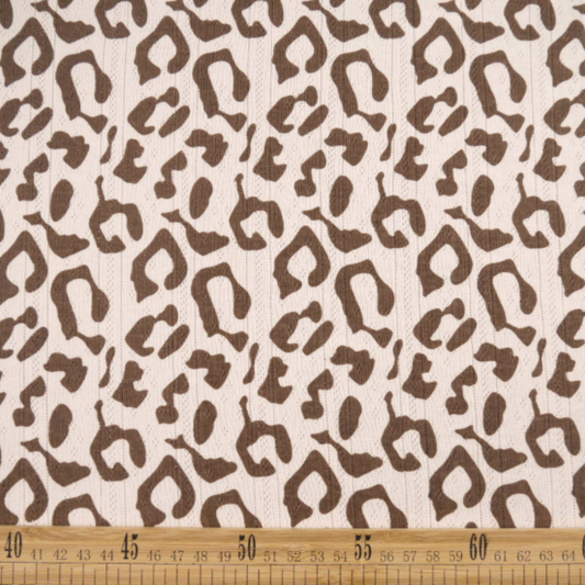 JACQUARD COTTON ESTAMPADO MARRON CHOCOLATE OSCURO