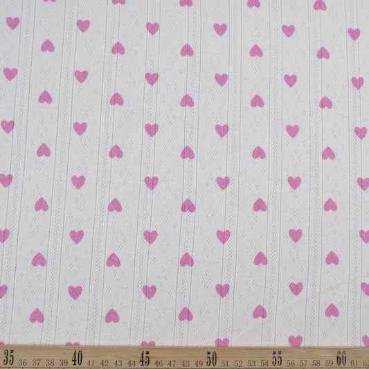 JACQUARD COTTON ESTAMPADO ROSA SHOCKING CORAZONES