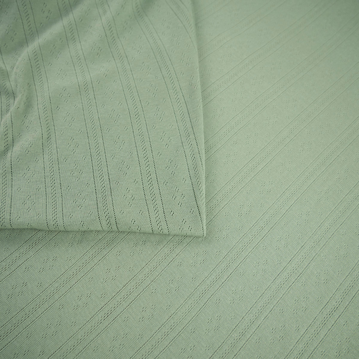JACQUARD COTTON LISO VERDE MUERDAGO RAYAS