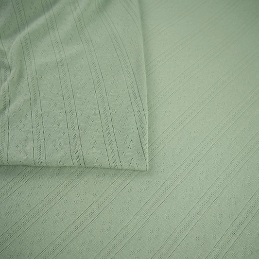JACQUARD COTTON LISO VERDE MUERDAGO RAYAS