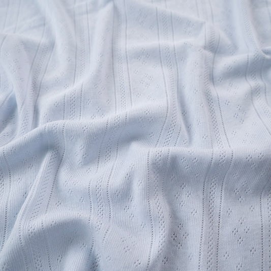 JACQUARD COTTON LISO CELESTE ILUSION RAYAS