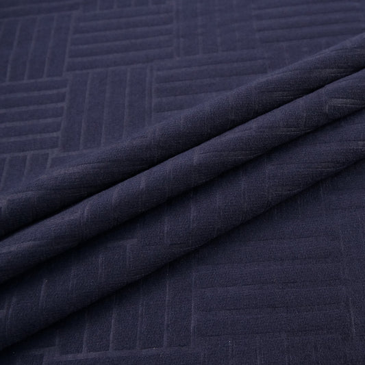 MOLETON LIBERATTO EMBOSS AZUL PEACOAT GEOMETRICO EN RELIEVE