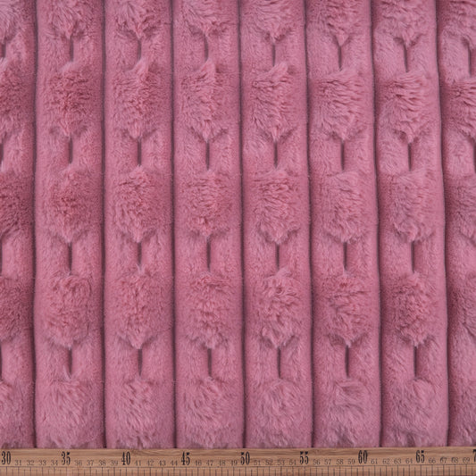 VELBOA JACQUARD XL ROSA APRICOT TEXTURA ACANALADA