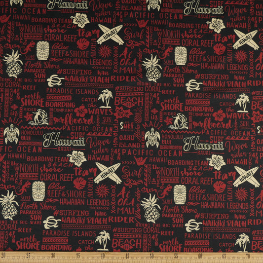 MICROFIBRA SPANDEX ESTAMPADO NEGRO METEORITO HAWAI