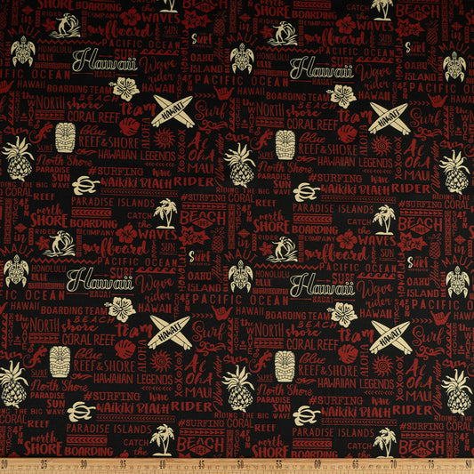 MICROFIBRA SPANDEX ESTAMPADO NEGRO METEORITO HAWAI