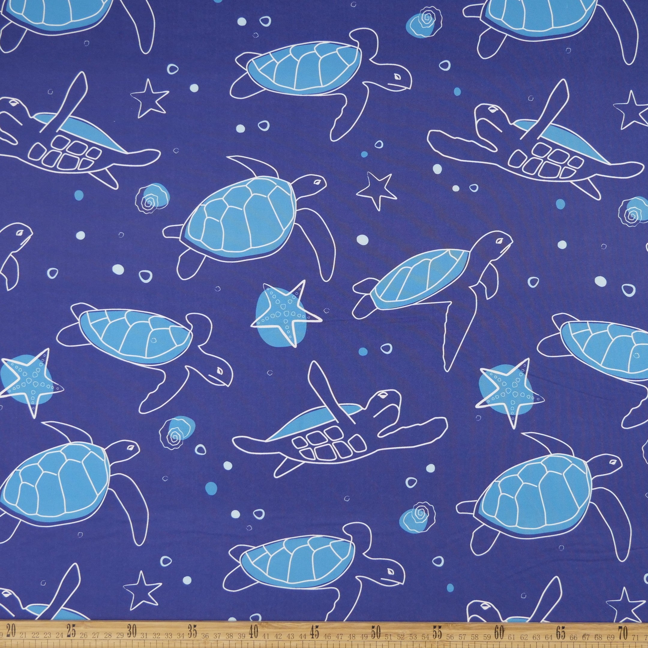 MICROFIBRA SPANDEX ESTAMPADO AZUL SURF TORTUGAS