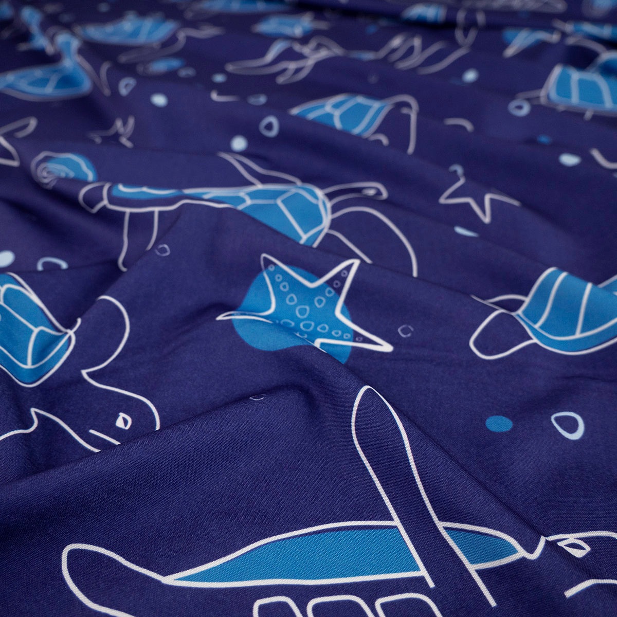 MICROFIBRA SPANDEX ESTAMPADO AZUL SURF TORTUGAS