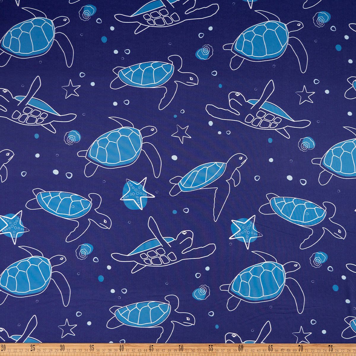 MICROFIBRA SPANDEX ESTAMPADO AZUL SURF TORTUGAS