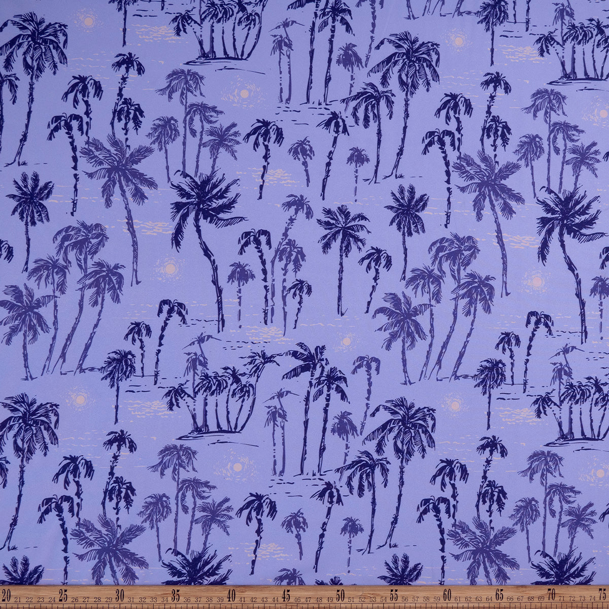 MICROFIBRA SPANDEX ESTAMPADO AZUL ULTRAMARINO PALMERAS