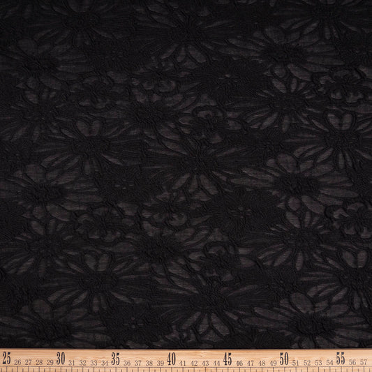 TRICOT JACQUARD NEGRO METEORITO FLORAL