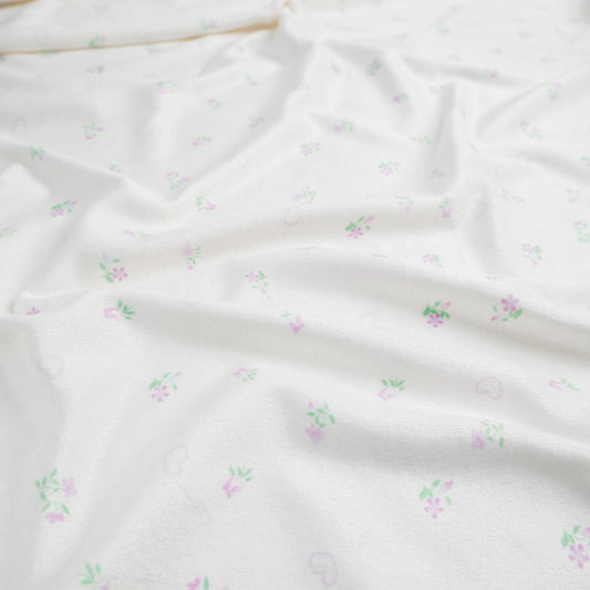 PANA ALOBA INFANTIL BLANCO PAPIRO FLORES Y CORAZONES