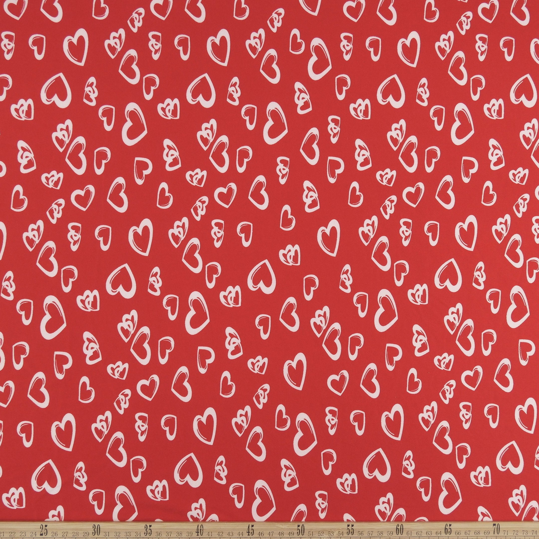 PIEL DE DURAZNO ESTAMPADO ROJO MARTE CORAZONES