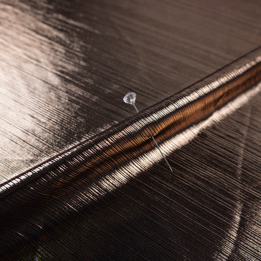 LAME PLISSE MARRON NUTRIA