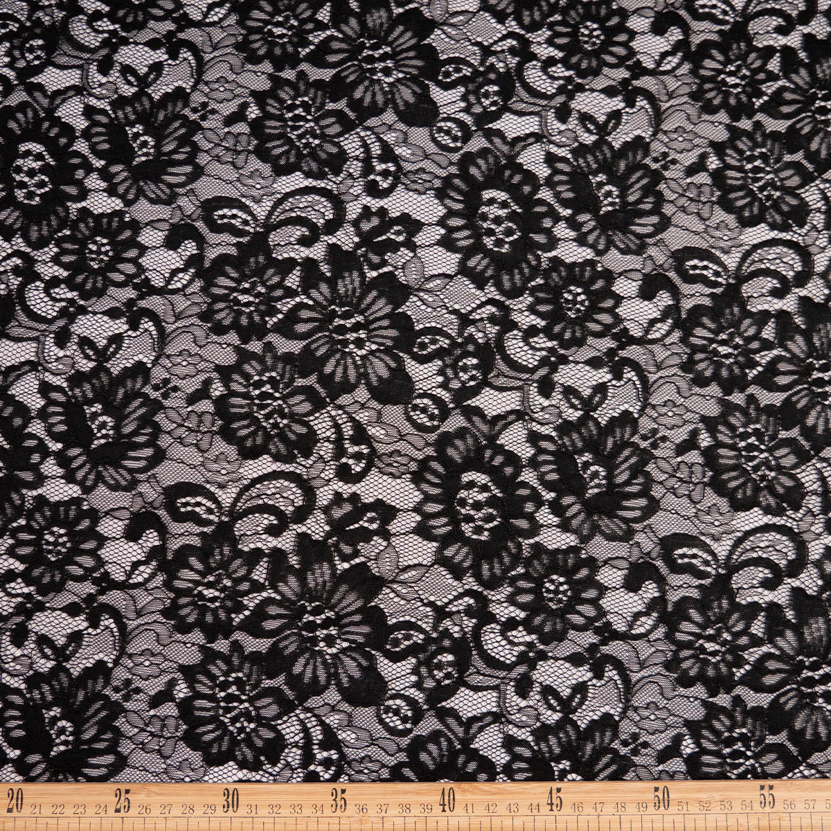 ENCAJE REBORDE NEGRO METEORITO FLORAL