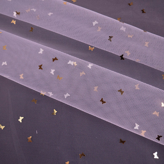 MICRO TUL LAMINADO MARIPOSAS LILA PASTEL