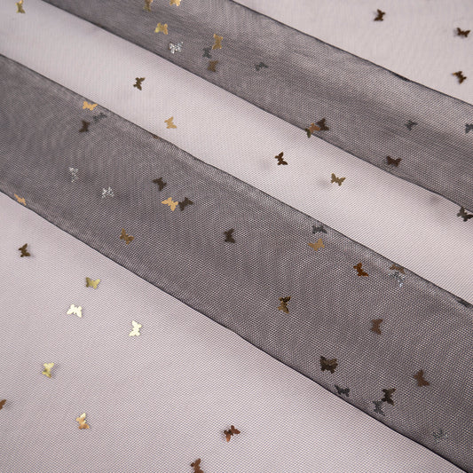MICRO TUL LAMINADO MARIPOSAS NEGRO METEORITO