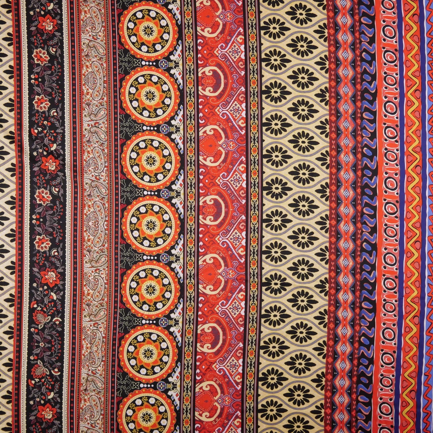GASA SATINADA ESTAMPADO ROJO MANDARIN